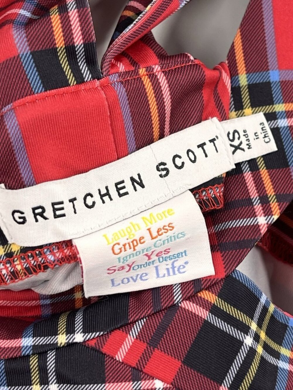 GRETCHEN SCOTT Women's Red Plaid Sleeveless Isosceles Sheath Dress NWT XS - Picture 4 of 7